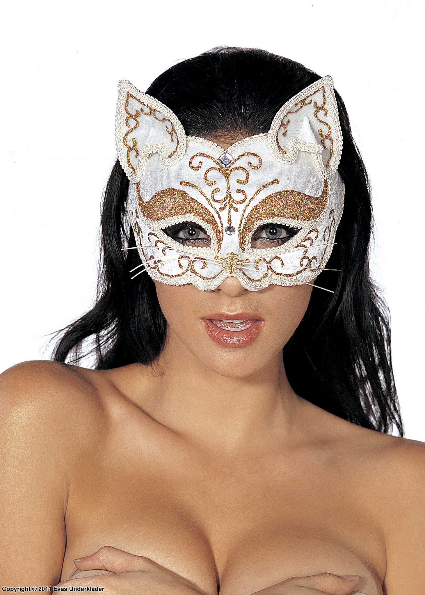 Glitzy cat mask